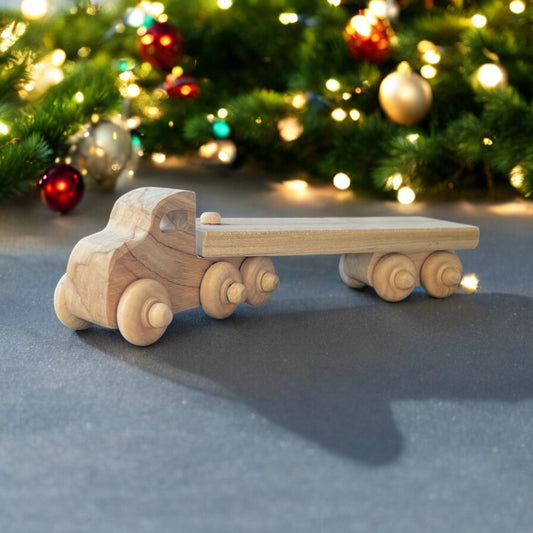 Wooden flat bed semi